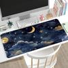 Starry Moon Cloud Large Extended Gaming Mouse Pad Non Slip Desk Surface Golden Night Sky Print For Gaming And Office Use