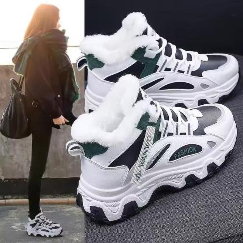 Women's Casual Sneakers Non Slip Comfortable Sports Shoes Women Winter Outdoor Vulcanized Shoes Woman Fleece Walking Trainers