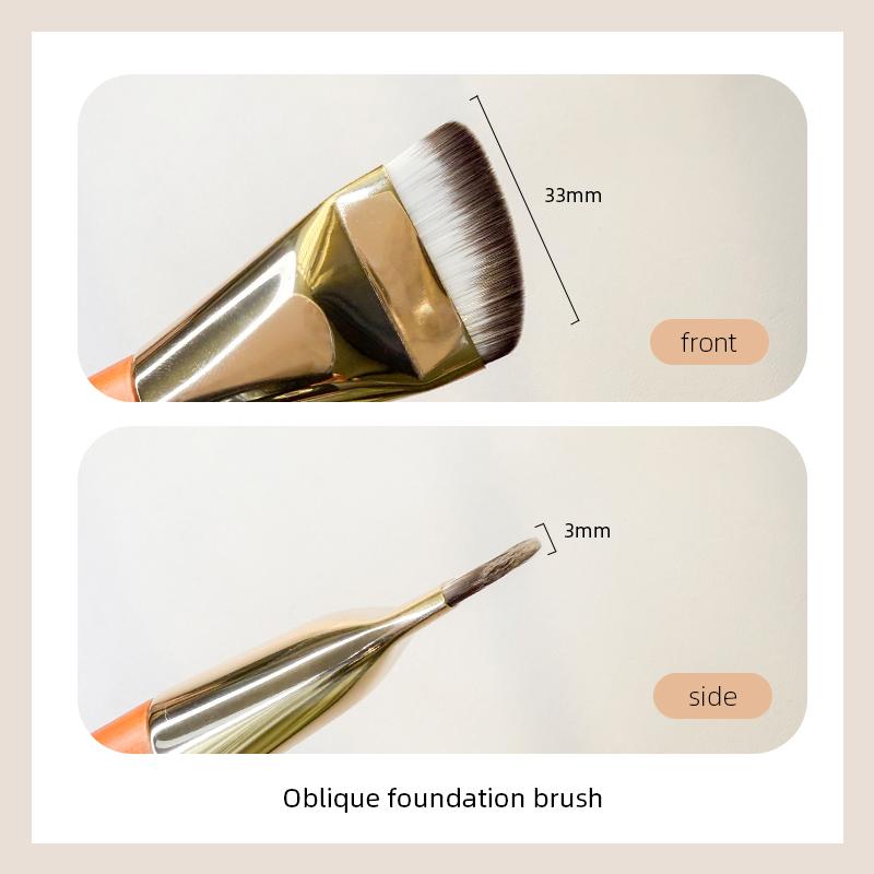 New Concealer Brush One-Shaped Wooden Handle Single Traceless Liquid Foundation Base Makeup Flat Head Mask Makeup Brush
