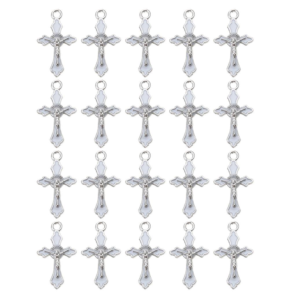 20Pcs Colorful Cross-Pendants Mini Crucifix Cross-Necklace Charm for Making Bracelet Choker DIY Craft 1.8x3cm/0.7x1.18"
