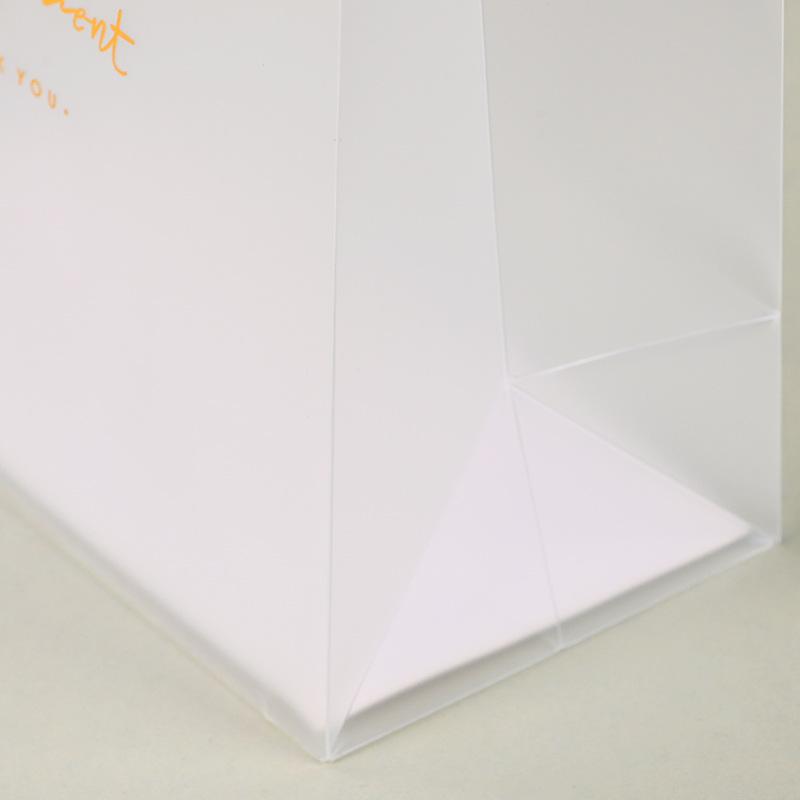 Sofort lieferbar durchscheinende mattierte quadratische Tragetasche - PP PVC Ins Stil & Anpassbar für Geschenke/Hochzeitsgeschenke