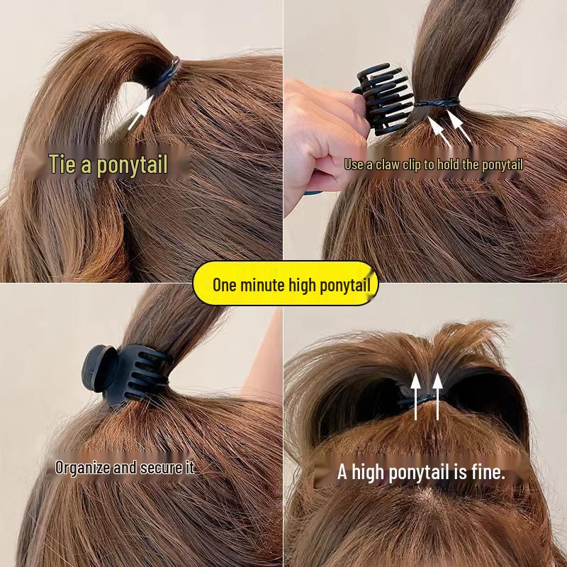 Black High Ponytail Claw Clip - Women's Summer Hair Fixing Hairpin