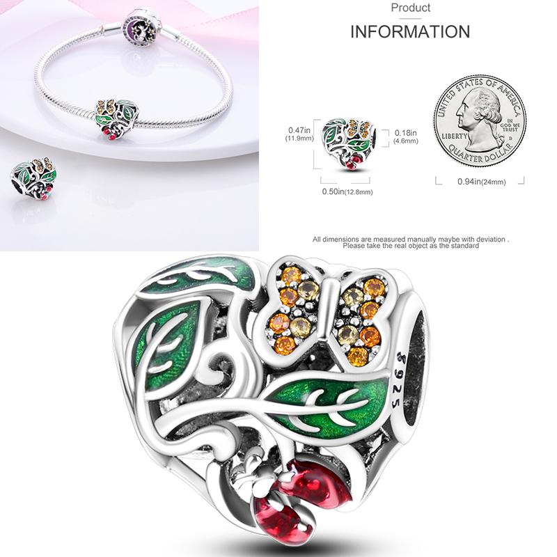 Neuer 925er Silber Kaktus Kleeblatt Anhänger Frühlingsgrüne Serie Perlenanhänger Für Original Perlenarmband DIY Schmuck