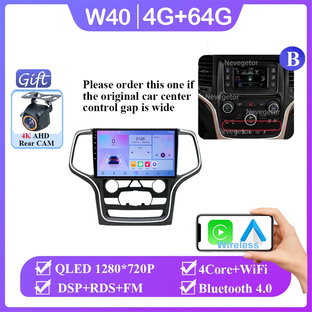Android 14 For Jeep Grand Cherokee WK2 2014- 2022 Car Radio Multimedia GPS Navi Stereo BT Auto Carplay NO 2din DVD QLED Screen