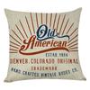 Vintage Classic American English Letters Linen Pillow Covers Bar Sofa Red Double Bed Cushions Covers 40X40 45X45 Home Decor