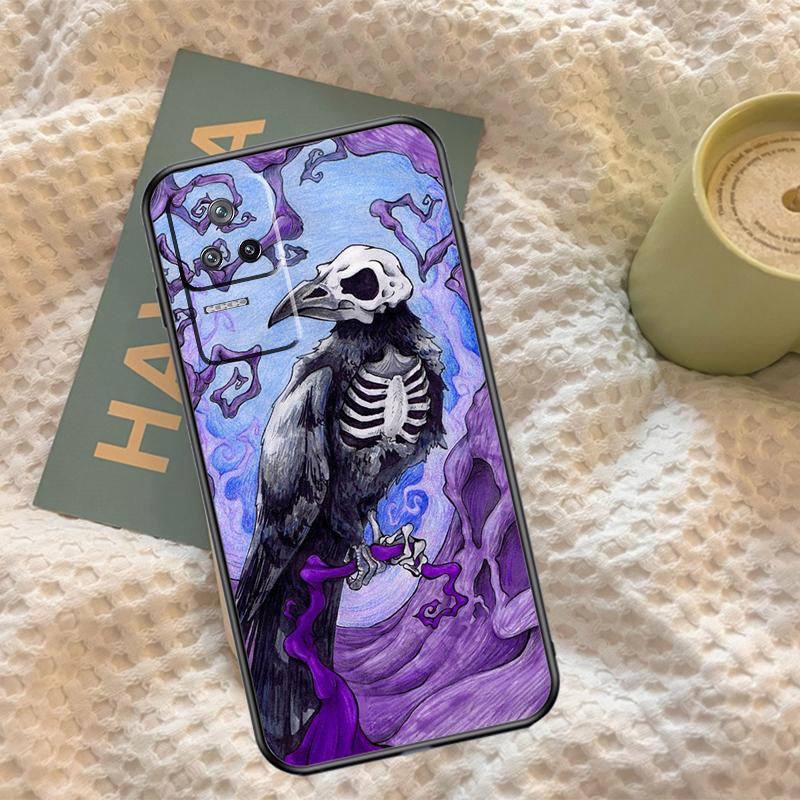 Raven Dark Crow Skull Case For Xiaomi 13 14 15 Ultra 11T 12T 13T 14T Pro POCO X7 Pro X3 X5 F5 F6 M6 X6 Pro Cover
