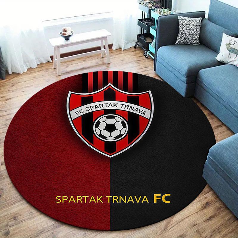 FC Spartak Trnava Round Area Rug,Carpet Rug for Living Room Bedroom Sofa Playroom Decor,Non-slip Floor Mat
