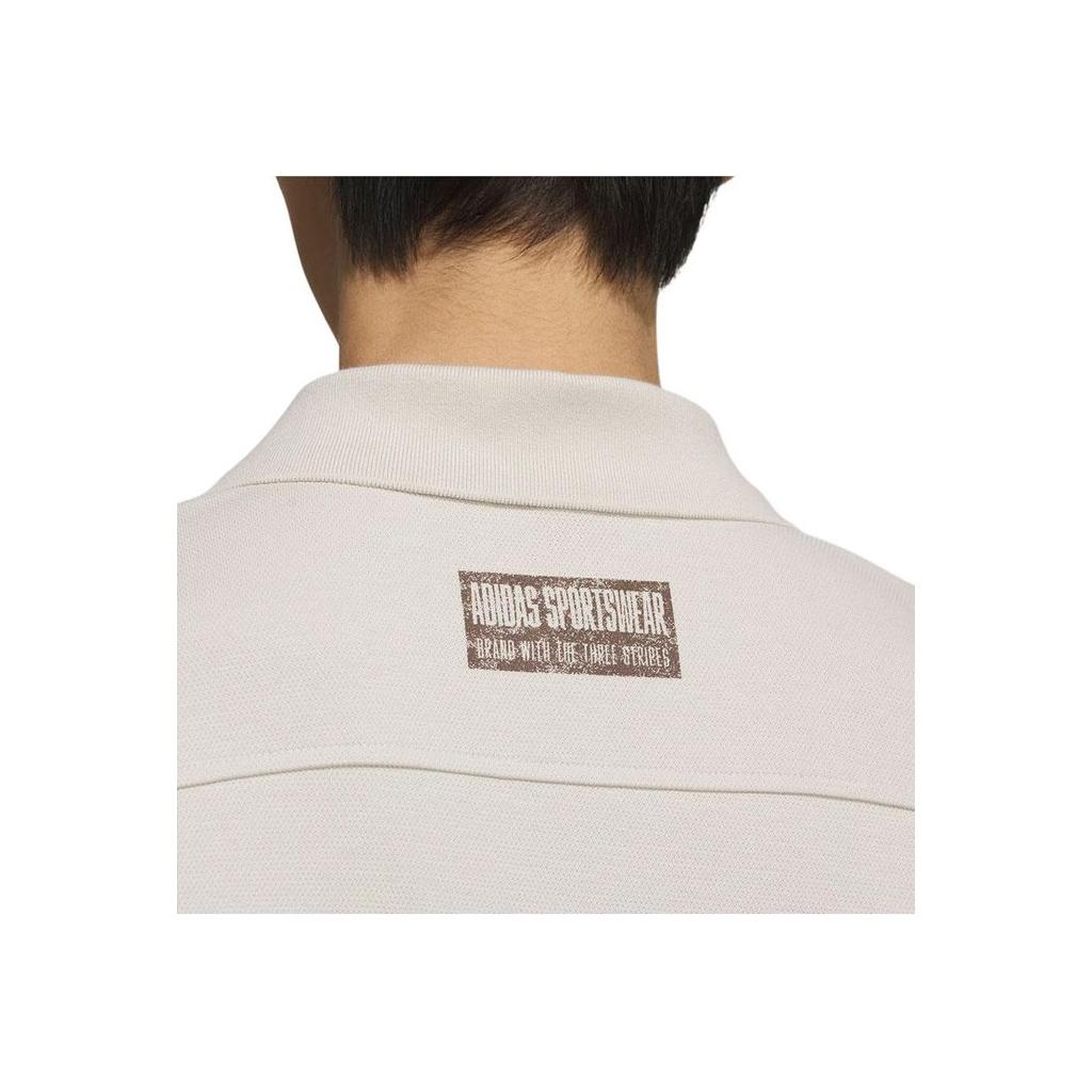 Adidas Sportswear Jacket Letter Print Long Sleeve Polo Shirt Men Tops Clear-Brown IS7420