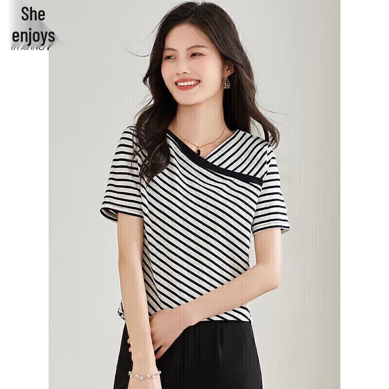 Women s Striped Short Sleeve T-shirt M