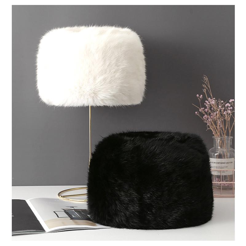 Nová Zimní Venkovní Pánská Čepice z Pravé Králičí Kožešiny Přírodní Teplé Čepice z Králičí Kožešiny Pánské Kvalitní 100% Pravé Čepice z Králičí Kožešiny