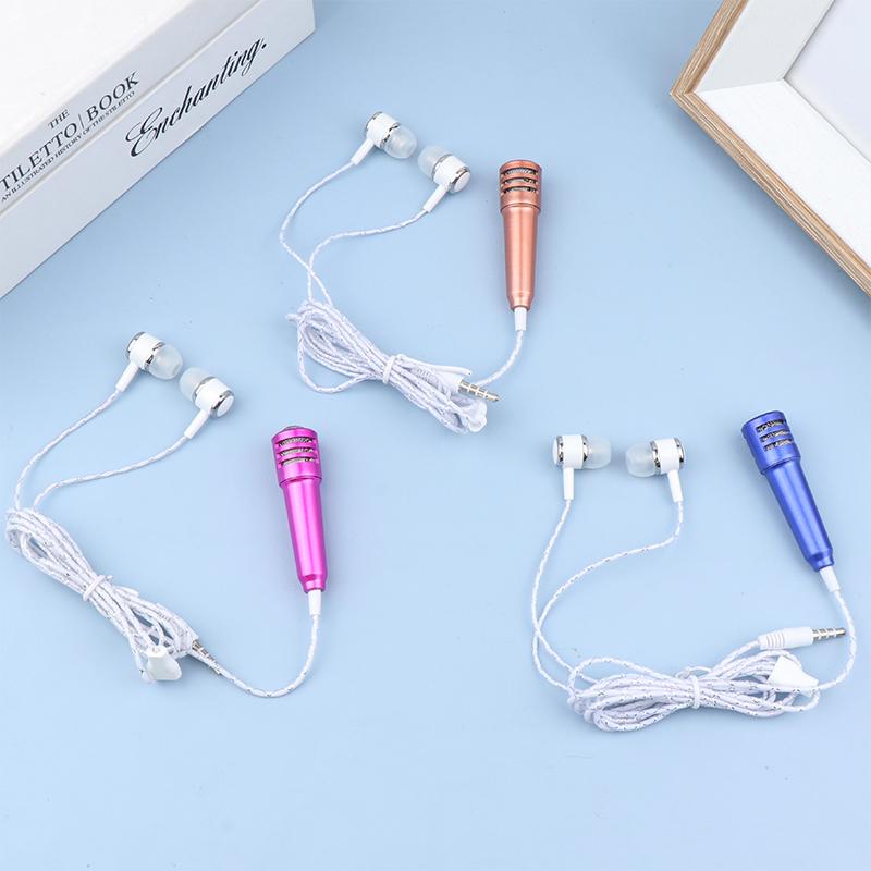 Mini Microphone 3.5Mm Portable Karaoke Mic All-In-One Earphone Stereo Wired Headphone In-Ear Headset Phone Singing Artifact