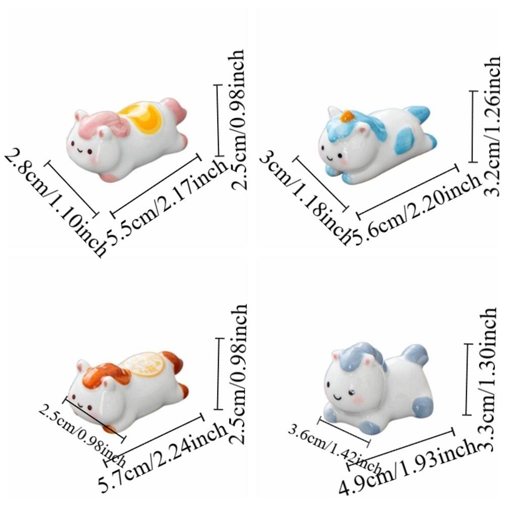 Practical Ceramic Horse Chopstick Rest Cartoon Cute Chopsticks Holder Kawaii Table Decor Spoon Rack Holder Kitchen