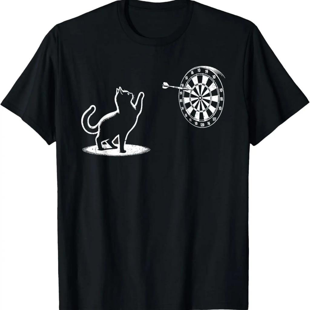 Katze spielt Darts Lustige Katzen Liebhaber Kätzchen Dartspieler Grunge T-Shirt