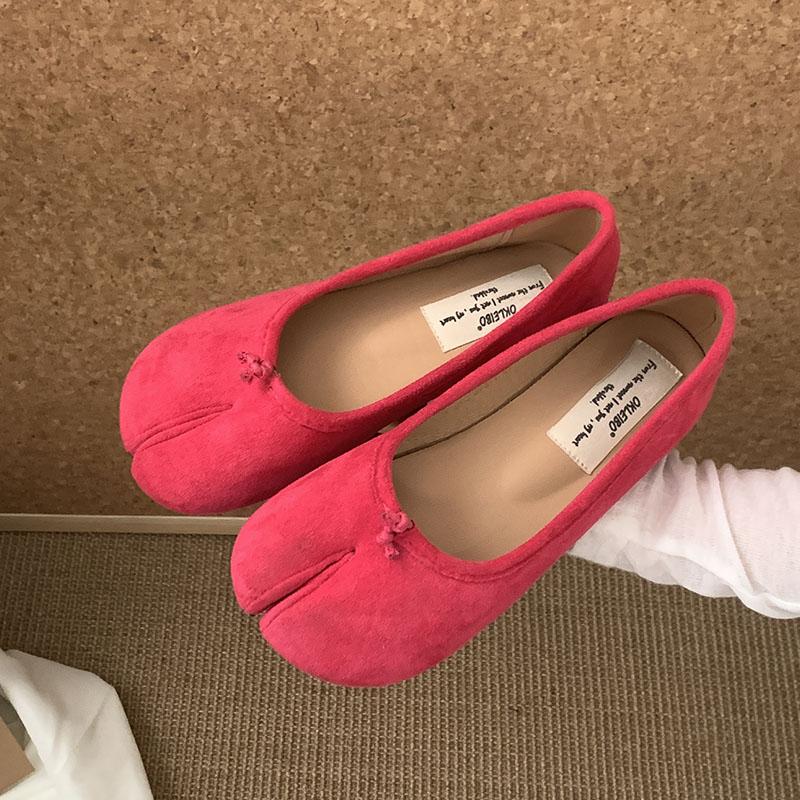 Fashion Fashion Flock Footwear Shallow Ballet Flats Slip On Shoes For Women New In Summer Spring Female Strange Toe Ladies Flats Shoes