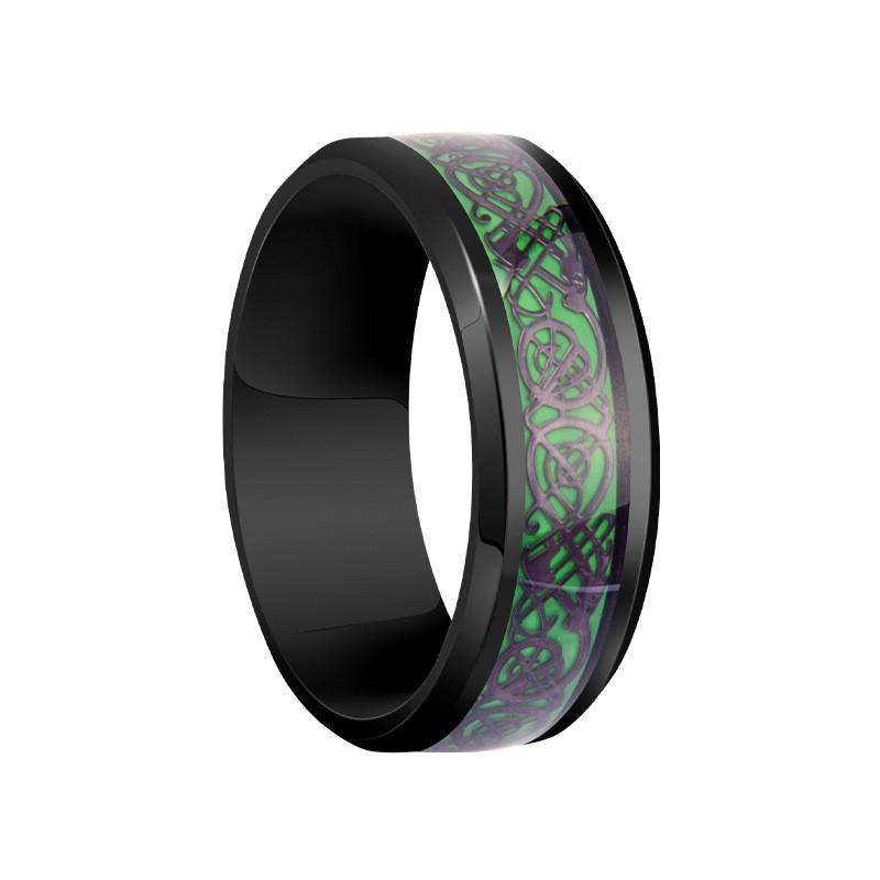 Kissmoon Stainless Steel 8mm Celtic Knot Multicolored Vintage Rings for Men Women Punk Gothic Promise Engagement Jewelry Gifts