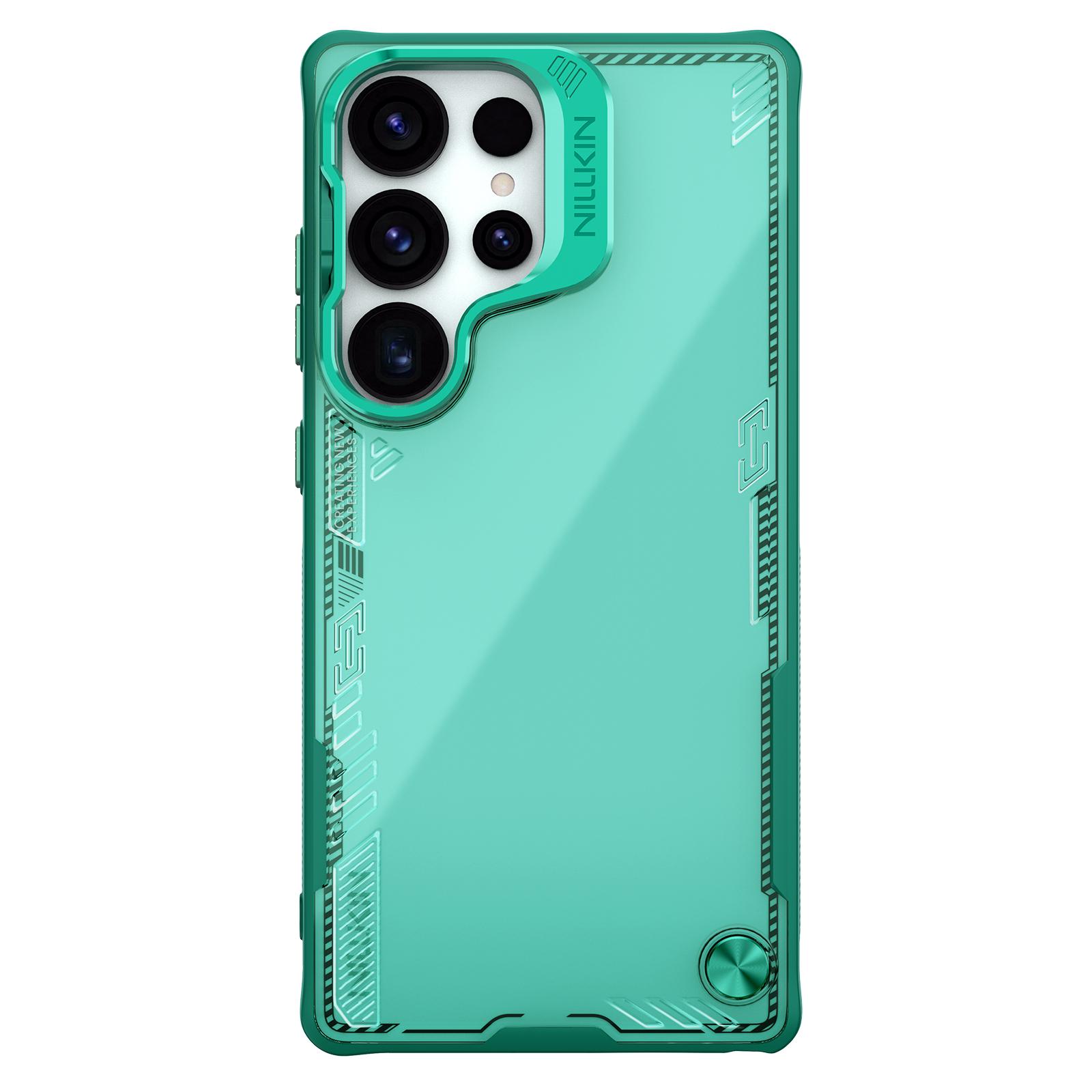 

NILLKIN Iceblade Prop For Samsung Galaxy S25 Ultra Case Lens Frame Kickstand PC+TPU Phone Cover Green