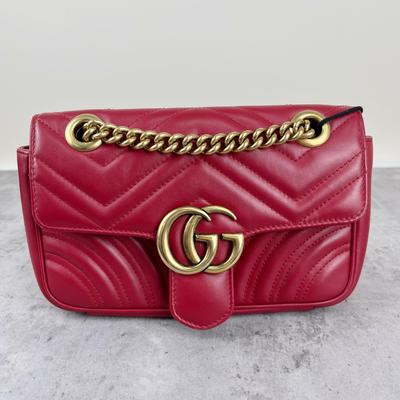 [Gebraucht] GG Marmont Matelassé Mini-Tasche 'Rot' - Sehr gut #1D3AZVM