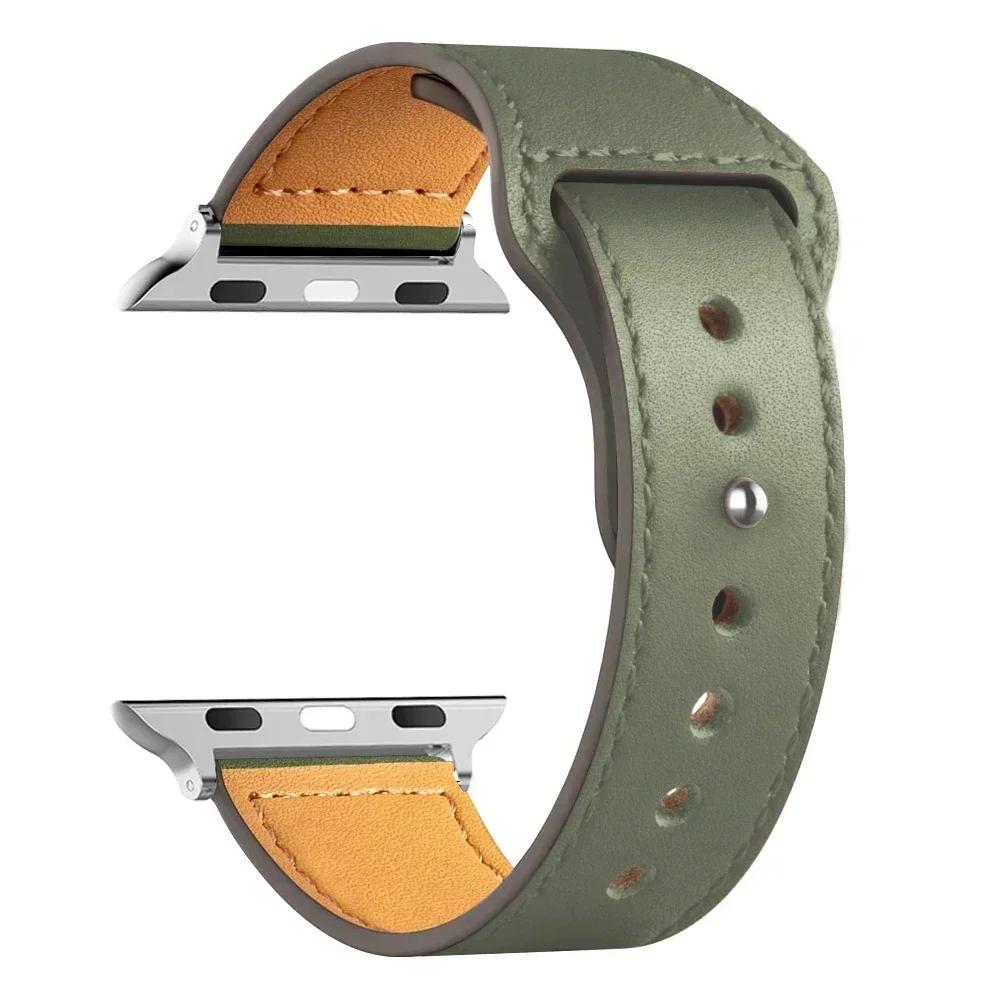 Sport Loop Leather Band For Watch Straps 41mm/45mm 42mm 46mm 40-44mm Bracelet iWatch Series 10 9 8 7 4 5 6 Se Ultra 2 49mm