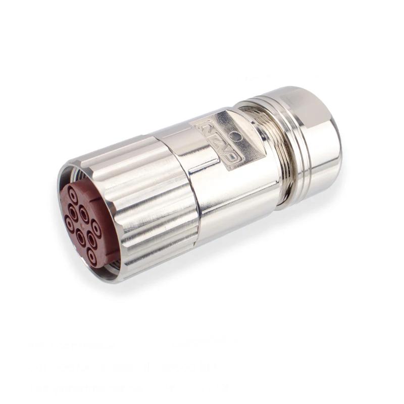 Waterproof IP67 Aviation Male Female Plug Socket M40 6Pin 8 Pin Power Connector High Current Large Motor Encoder Servo Adapter