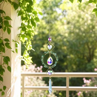 Kristall-Sonnenfänger für Fenster, Bunter Heillicht-Kristall-Sonnenfänger, Windspiel-Anhänger, Innen-Außen-Terrassen-Garten-Dekoration Geschenke