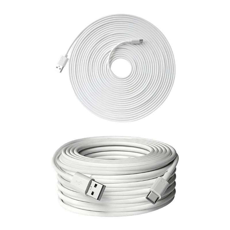 Power Charging Extension Cable MicroUSB And Type C Connectors For Monitoring Equipment And Mobile Phones