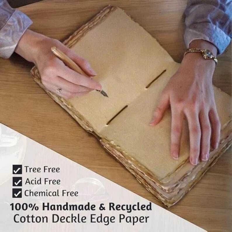 Large Grimoire Leather Journal Print Tree of Life Journal Blank Spell Book