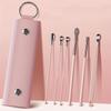6pcs Set, Ear Cleaning Care, Remove Earwax, Stainless Steel Ear Spoon, Spiral Shape, Ear Pick, with Storage Bag, Travel Long Distance, Carry on Hand