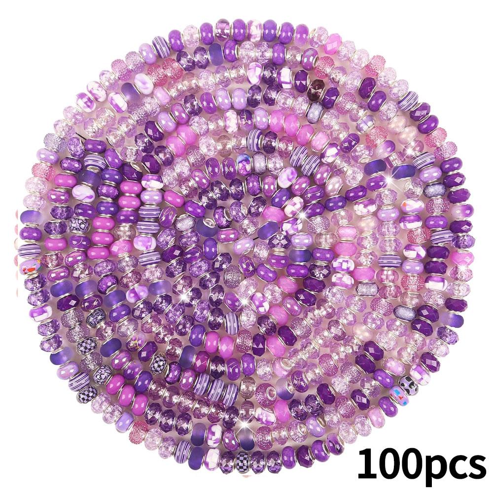 Mărgele cu găuri mari în stil european de rășină 30/50/100, margele distanțiere pentru producția de bijuterii, diverse margele mari europene libere și colorate