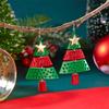 Colorful Christmas Tree Star Earrings Ear Hook Necklace Set Holiday Gift for Women Girls Best Friends Party Festivel Jewelry