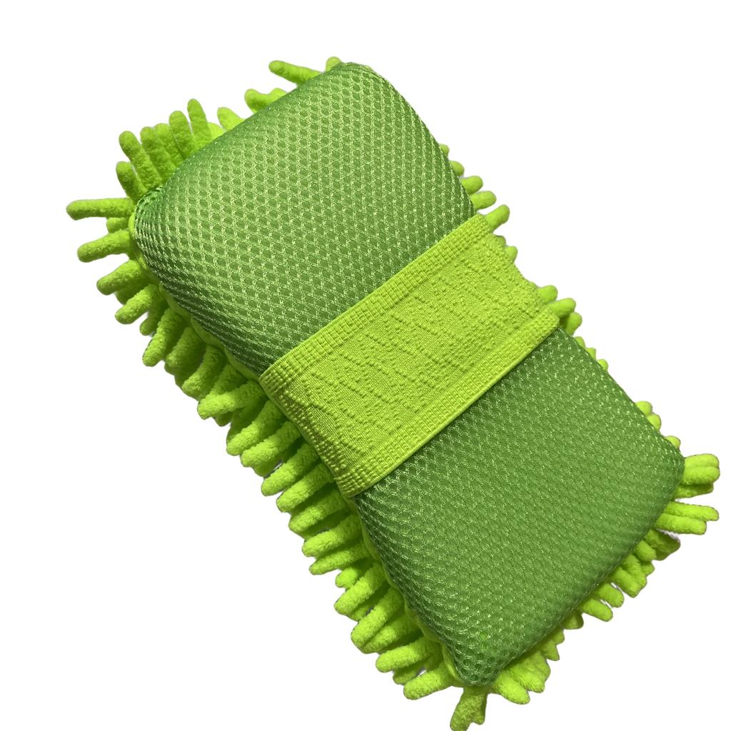 1pc Boat/Car Wash Mitt & Microfiber Drying Towel Set Chenille Scratch-Free Mitt Ultra Absorbent Waffle Towel for Car Detailing