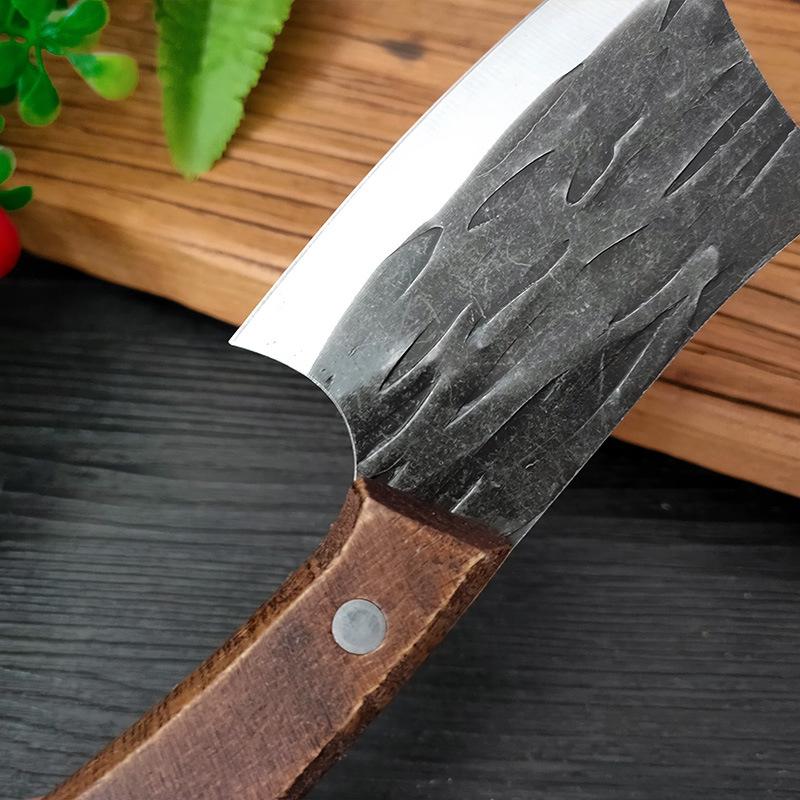 Forged Kitchen Meat Cleaver Chef Slicing Knife Stainless Steel Fish Vegetable Cutter with Wood Handle Butcher Cutting Tool