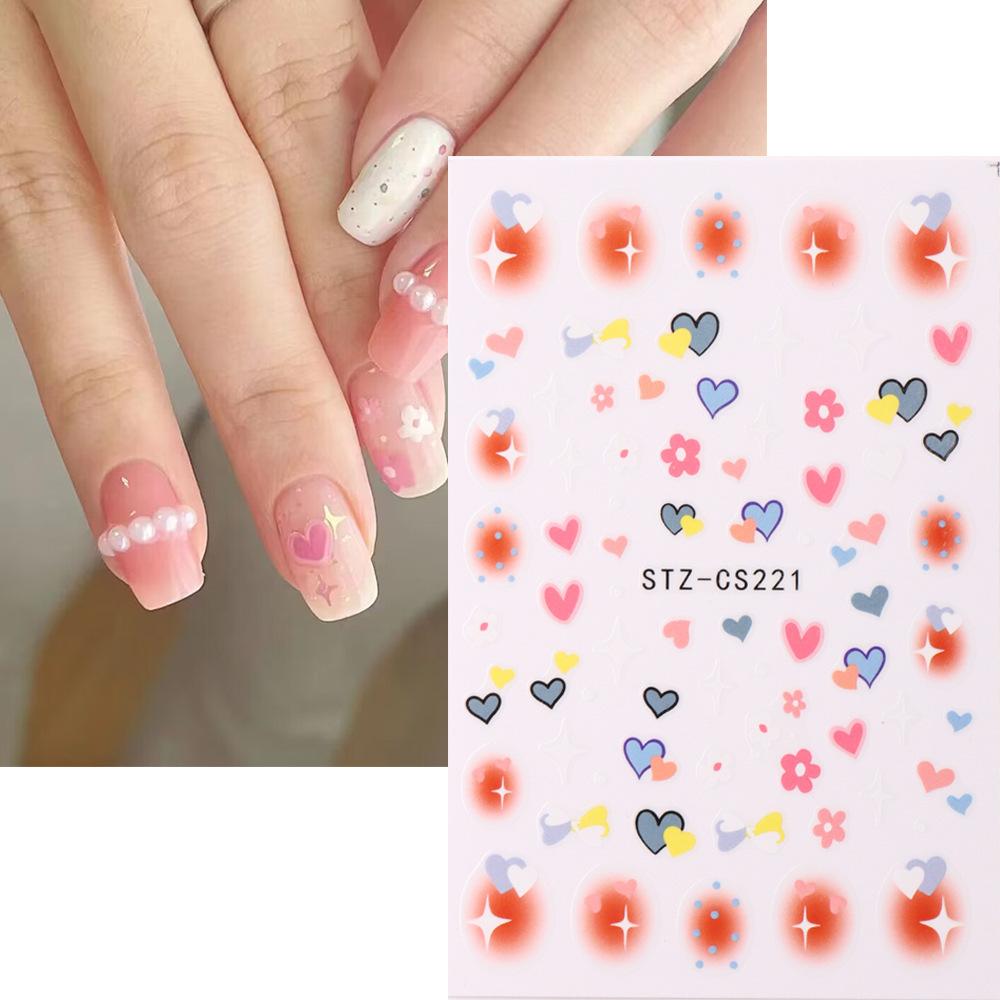 Nail Art Stickers, Cartoon Cute Pet Kitten Cat Expression Cat Paw Adhesive Nail Stickers