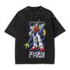 Anime Gundam RX V Printed Tshirt Mens and Womens Washed Tshirt High Quality Vintage Cotton Tshirt Harajuku Tops