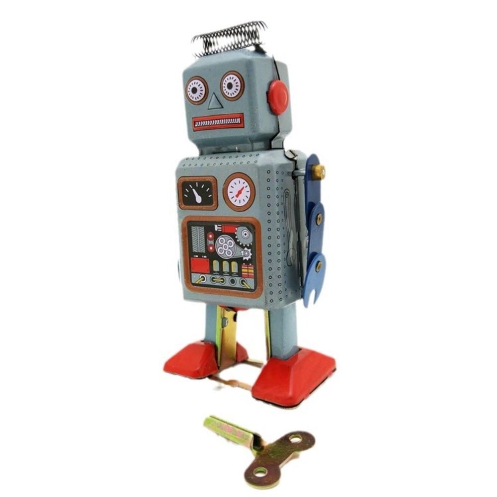 Drumming Robot Clockwork Walking Toy Retro Style Vintage Mechanical Clockwork  Christmas Gift