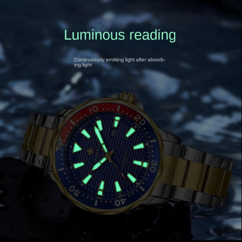 WWOOR Quartz Watch with Rotatable Case for Men