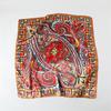 Elegant celebrity style leaf pattern printing large square scarf sunscreen silk scarf travel shawl versatile generous scarf 91cm