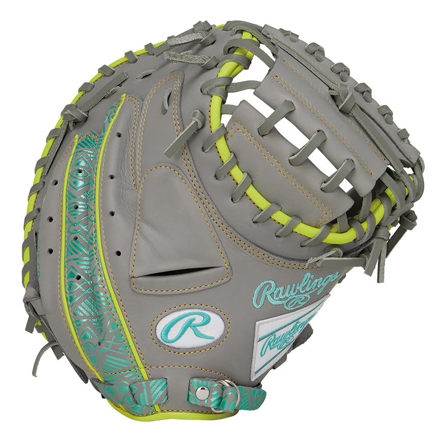 

Rawlings CLOUD METAL GR5FHC2AF Baseball 33 Throw HOH® Glove, Soft, Catcher s, Gray/Mint, inches, Right-Handed