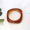 Fashion Polygon Resin Bracelet Classy Brown Leopard Mottled Bangle Jewelry All-Matching Accessories Gift for Valentines Day