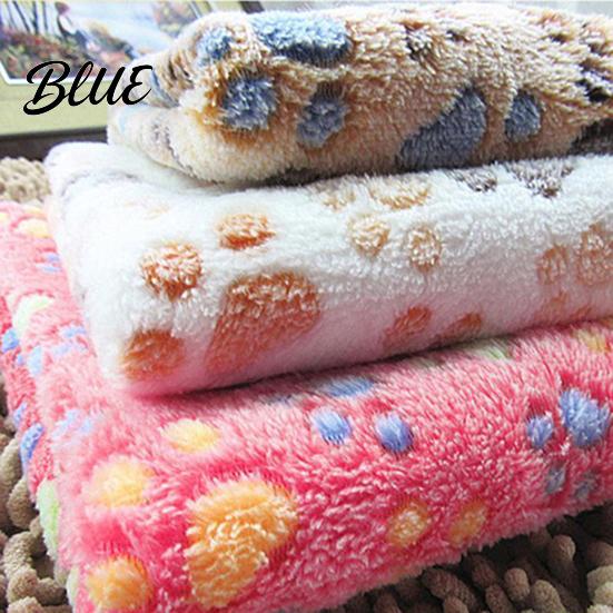 Dog Cat Bed Printed Cushion Portable Fleece Soft Comfortable Pet Blanket Paw Bone for Home