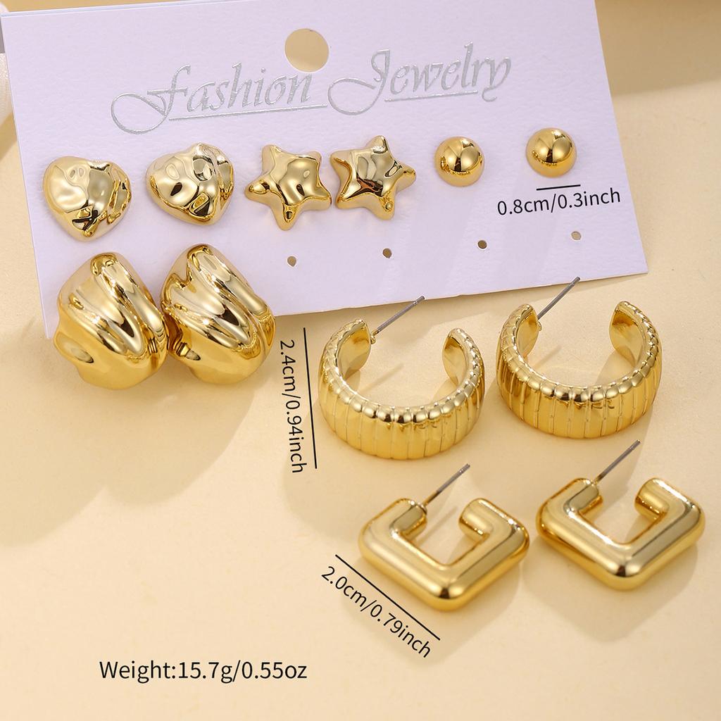 Hot-selling geometric irregular design earrings set, personalized design simple style CCB earrings