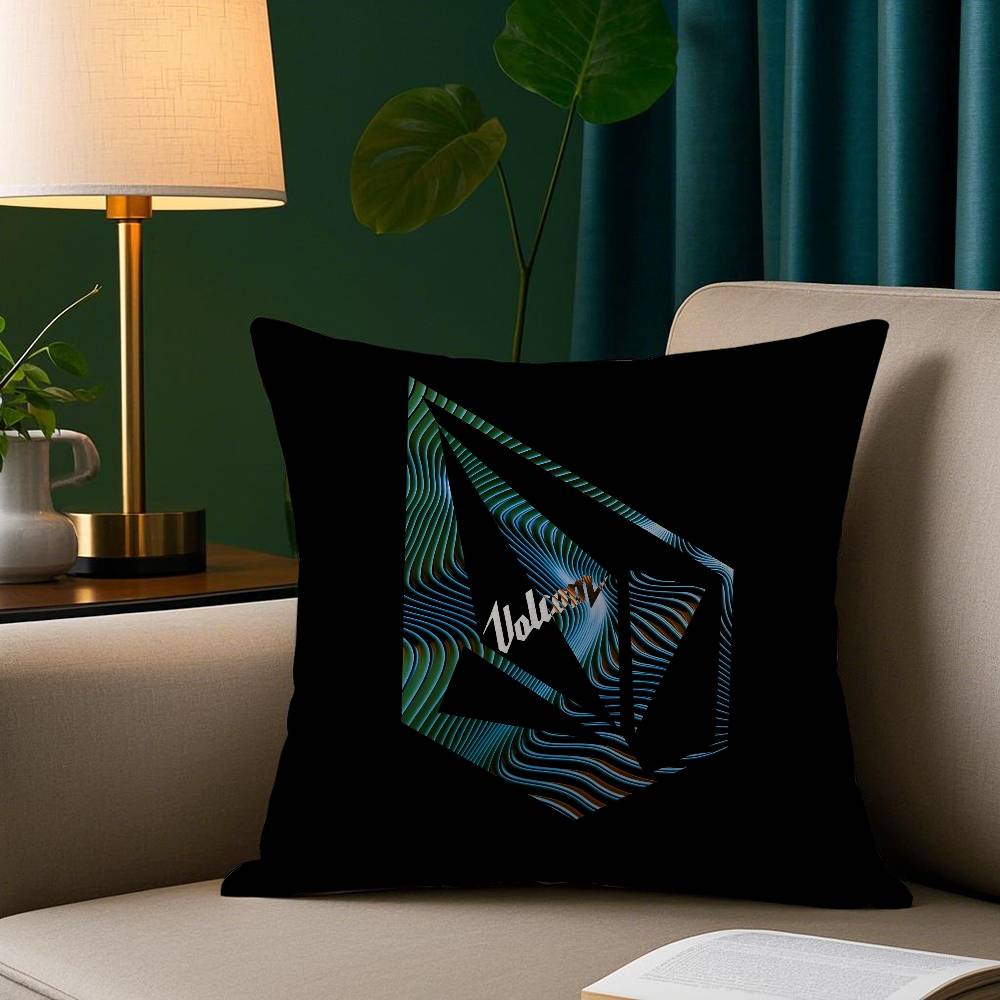 Мода V-VolcomS ЛОГО Наволочка Короткий Плюш Принт Наволочка Квадратные Наволочки для Дивана Домашний Декор 12x12Inch