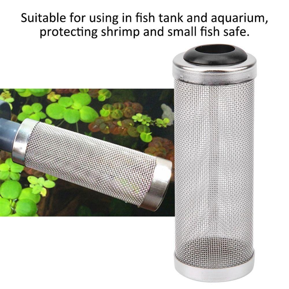 Stainless Steel Mesh Aquarium Filter Net silicone Metal Prefilter Tube Filter Case Cover Mesh Tube Net Cover Shrimp Filter Guard