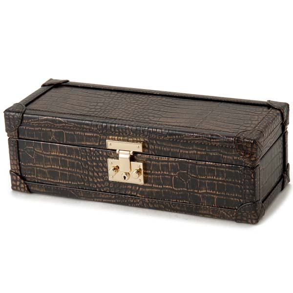 

[Royalhausen] Футляр для хранения мужских часов SWB001-4 вмещает 4 часа из коровьей кожи с тиснением под крокодила