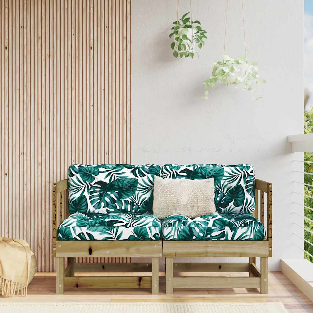 Corner Sofa Set with Cushions 2 pcs Pressure Treated Pine Wood