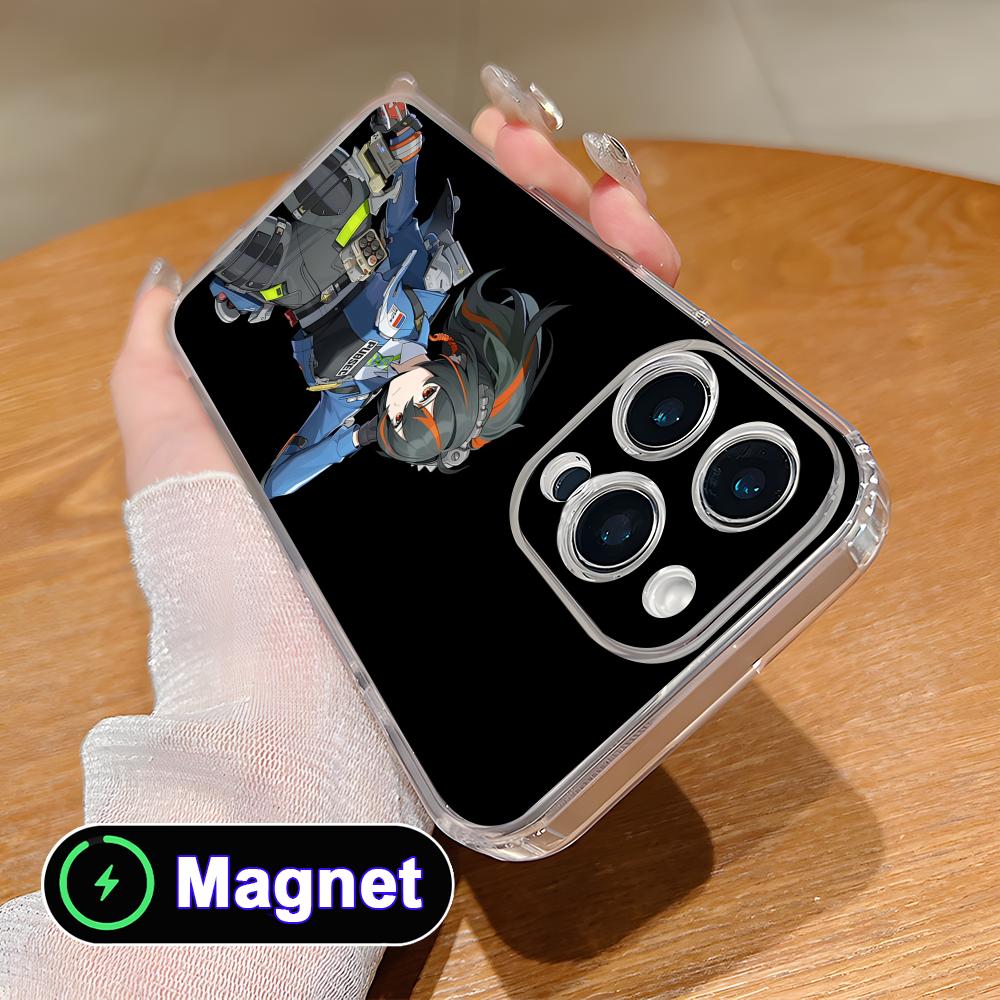 Zenless Zone Zero ZhuYuan Clear Magsafe Mobile Phone Case for iPhone 17 16 15 14 13 12 11 Air Pro Max Plus Mini Colorful Cover