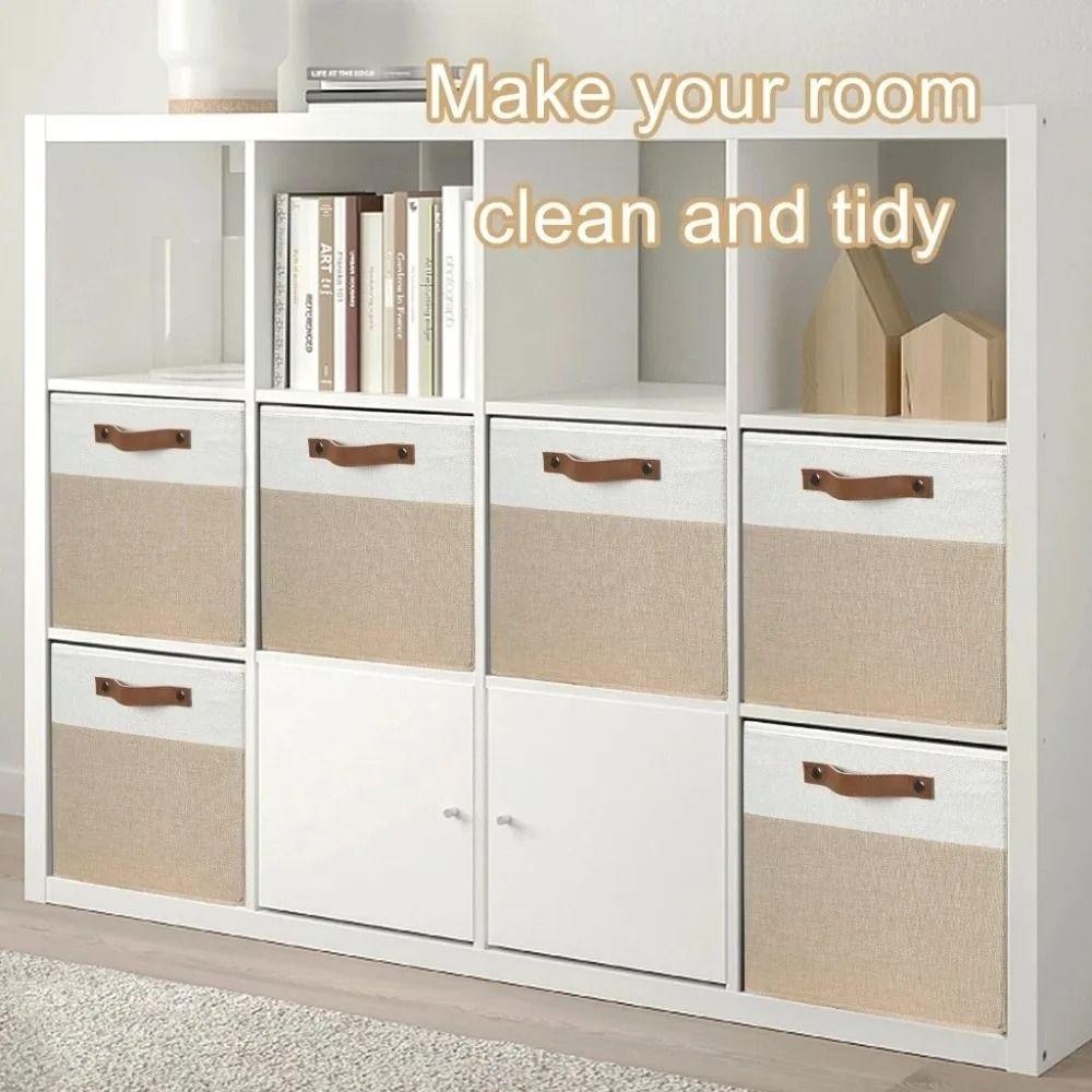 Foldable Clothes Storage Bin Large Capacity Toys Sorting Box Linen Fabric Storage Basket  Key
