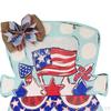 Americana July 4th Patriotic Circular Sign Decoration for Home Front Door Memorial Ornament