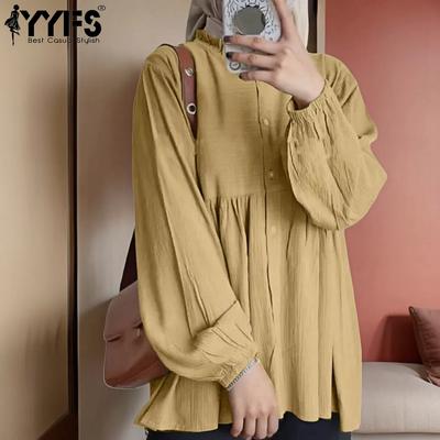 Women's Fashion Casual Spring Autumn Solid Color Print Long Sleeve O-Neck Blouses & Shirts