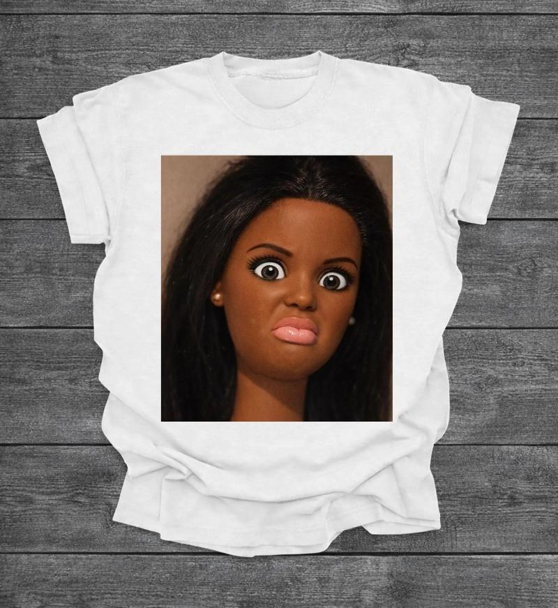 Funny African American Disgusted Black Doll Face Meme Shirt Summer Unisexs And Unisexs Loose And Breathable TShirt Top