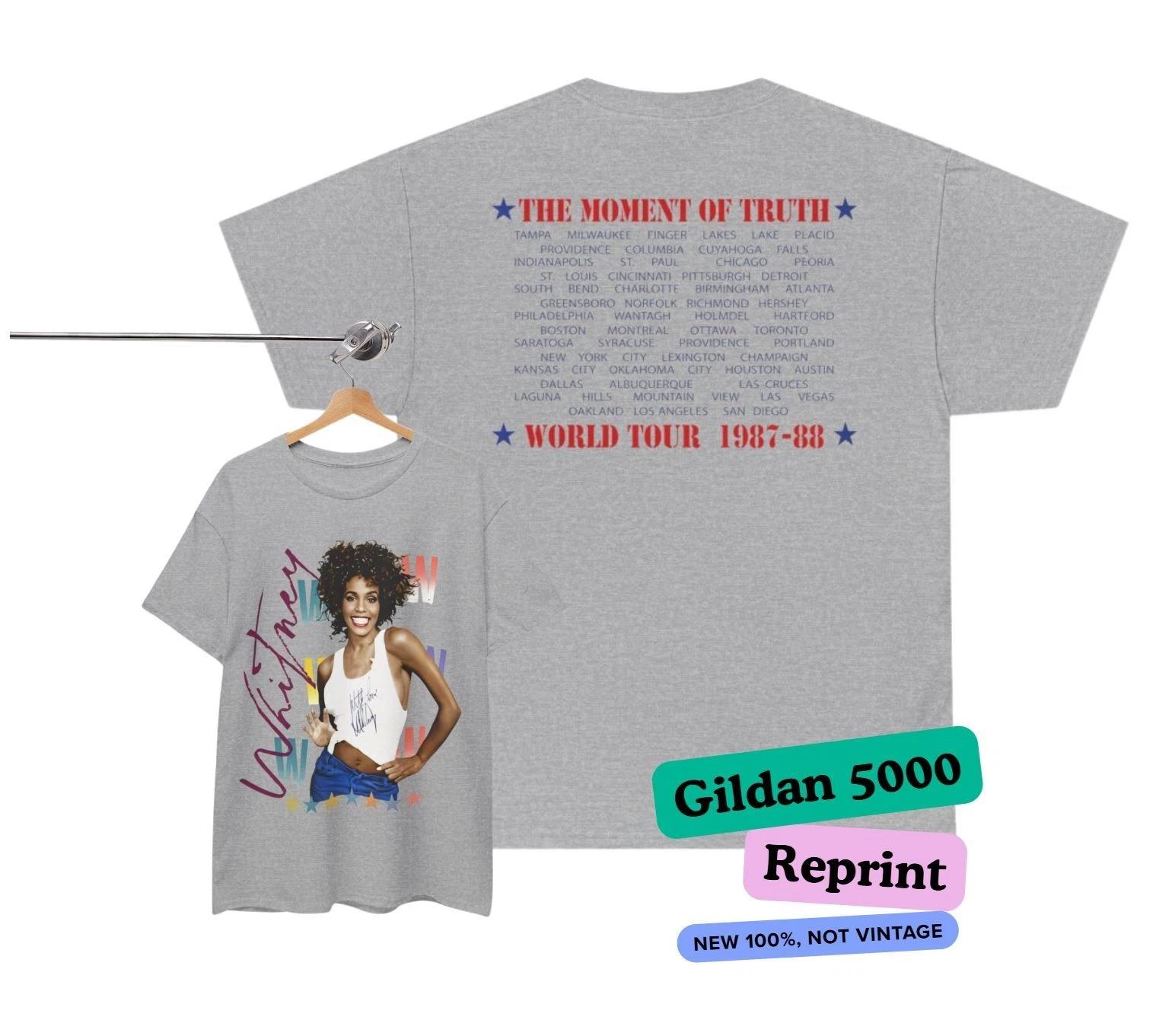 Whitney Houston The Moment Of Truth World Tour 1987-88 T-Shirt, Whitney Hous L